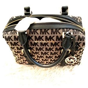 Michael Kors Ginger S Duffle Bag MK Beige Black